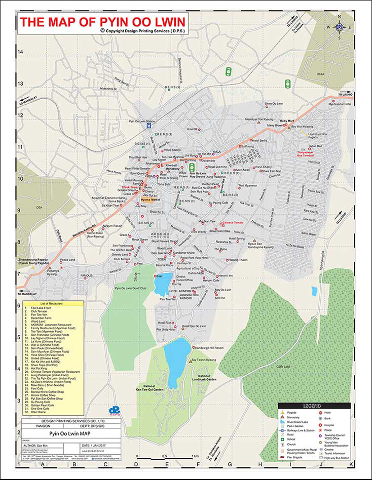 Pyin-oo-Lwin Map