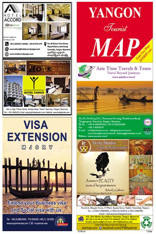 Yangon tourist map cover